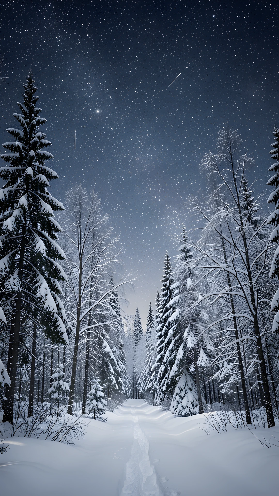 Snowy Forest Sky