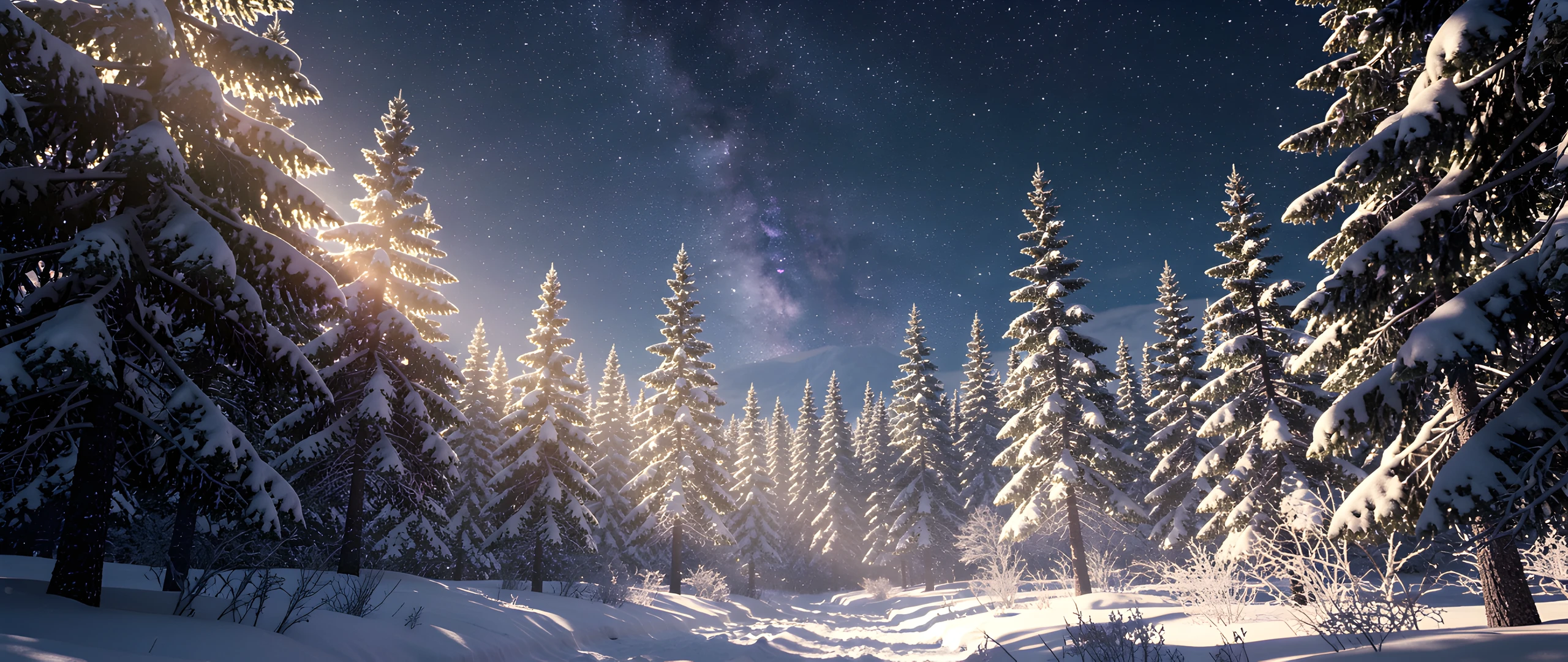 Snowy Woodland Sky