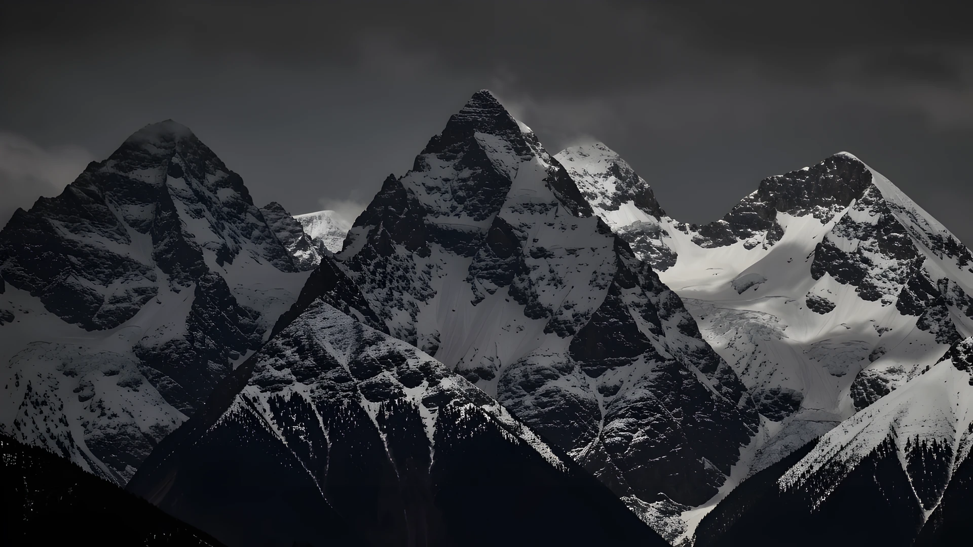 Frozen Alpine Peaks