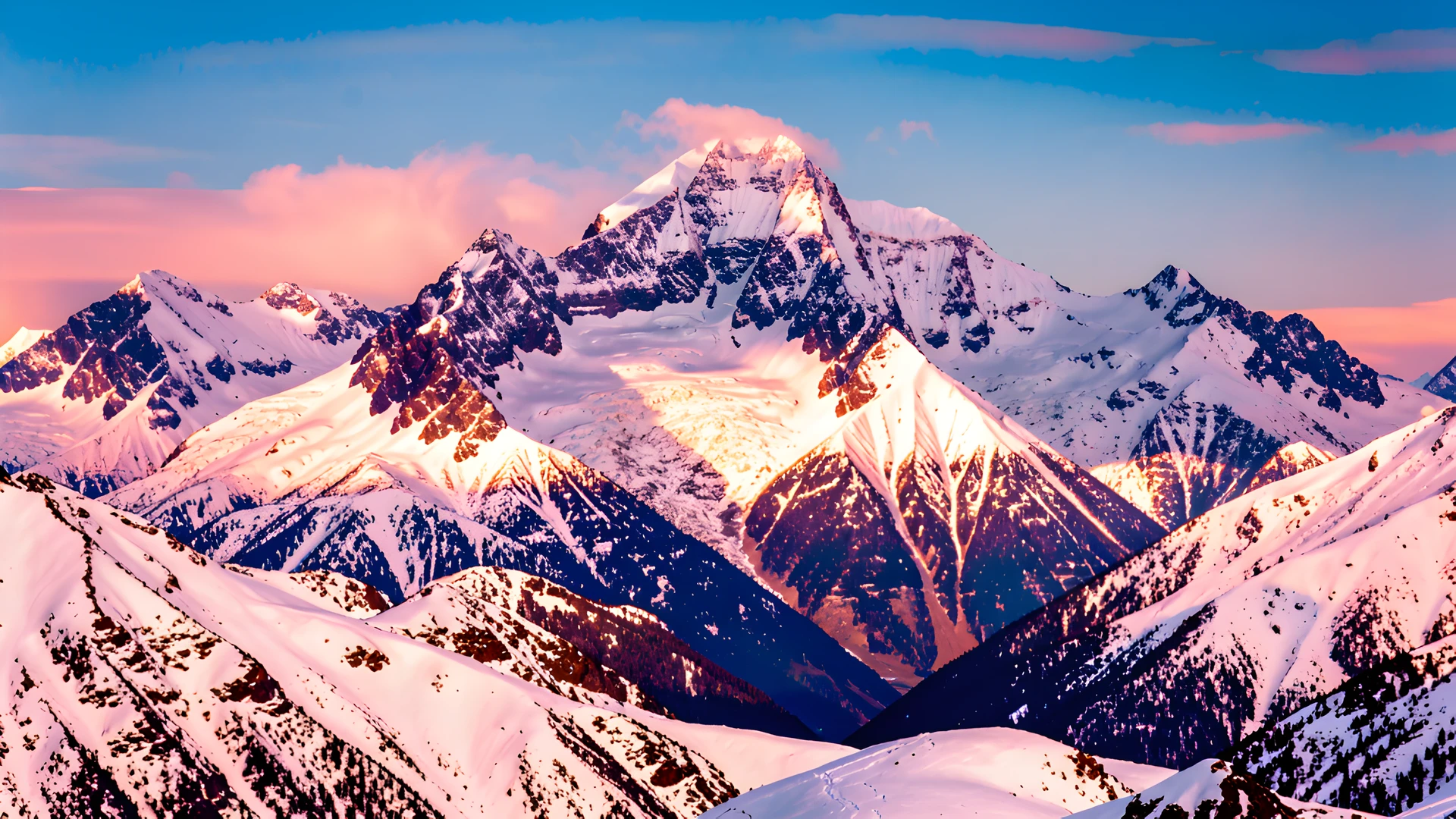Frozen Alpine Scene