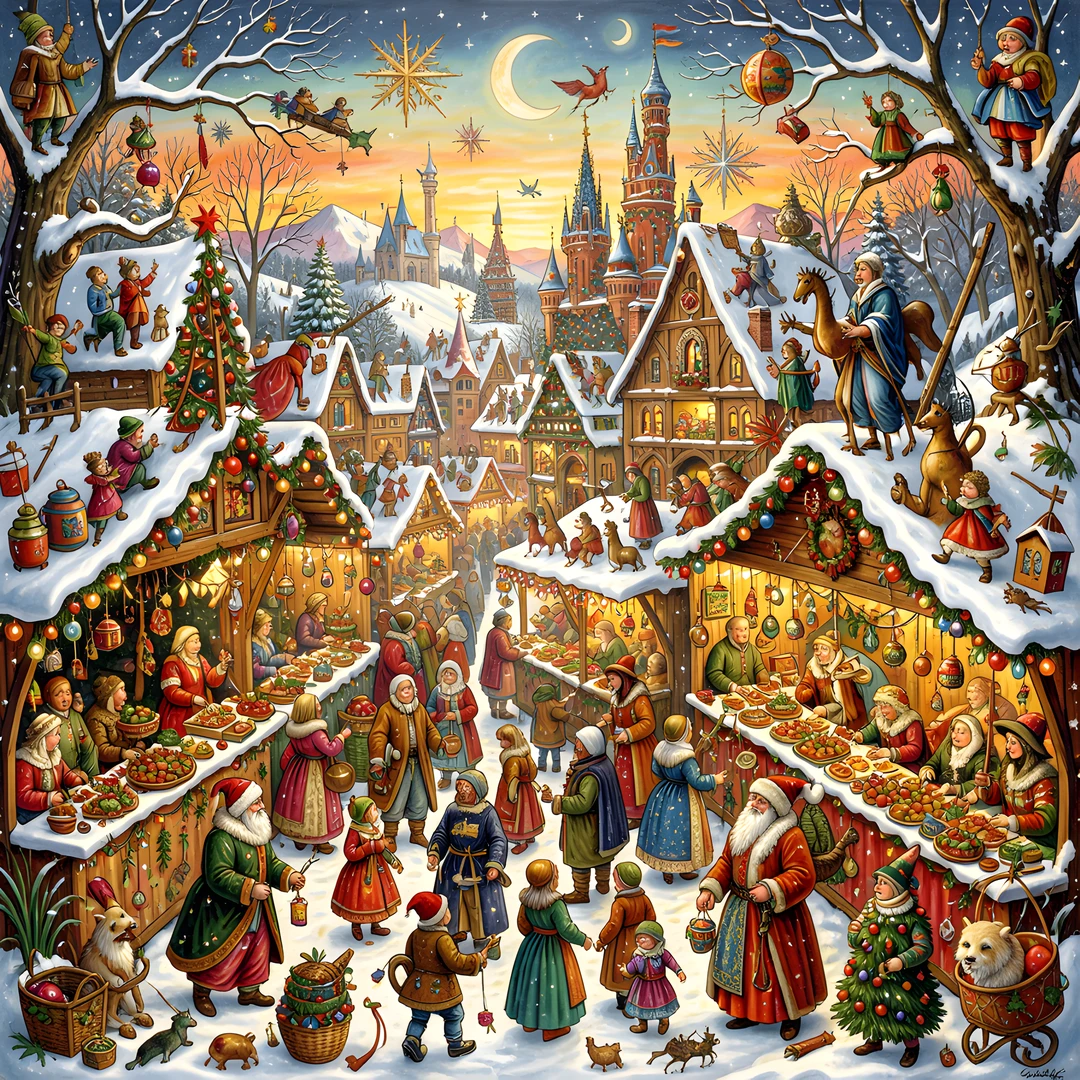 Winter Market Scene
