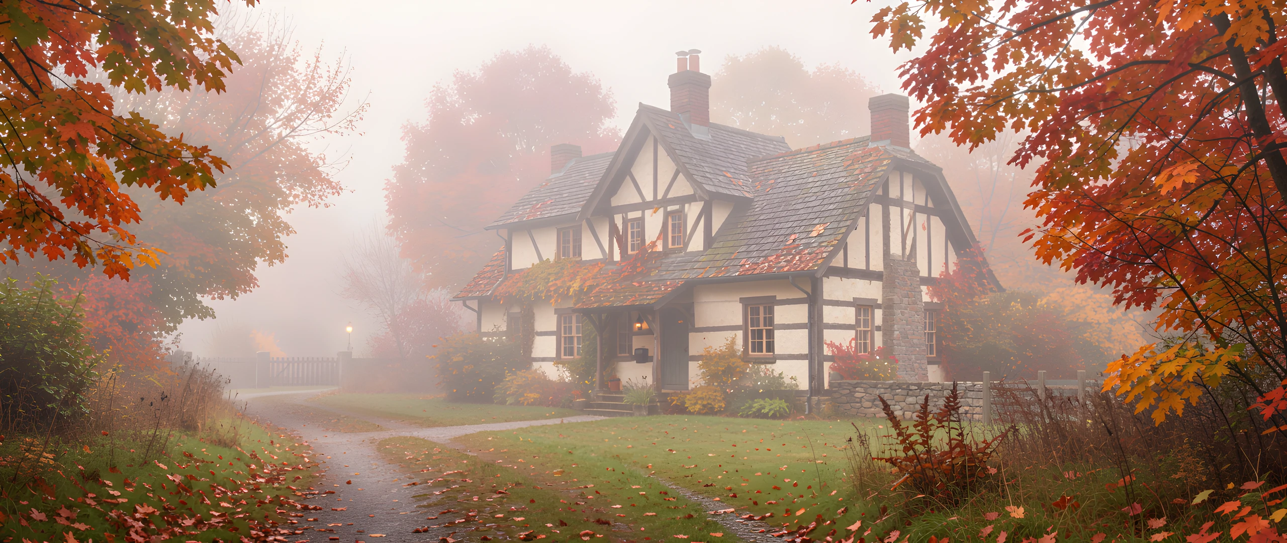 Snowy Village Landscape