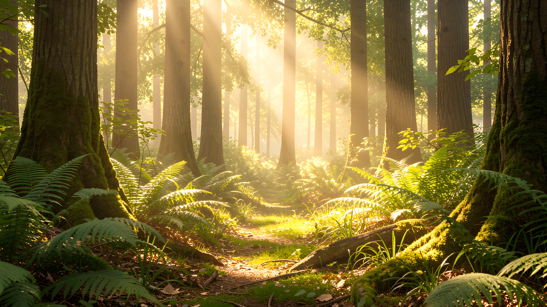 Sunlit Path Forest