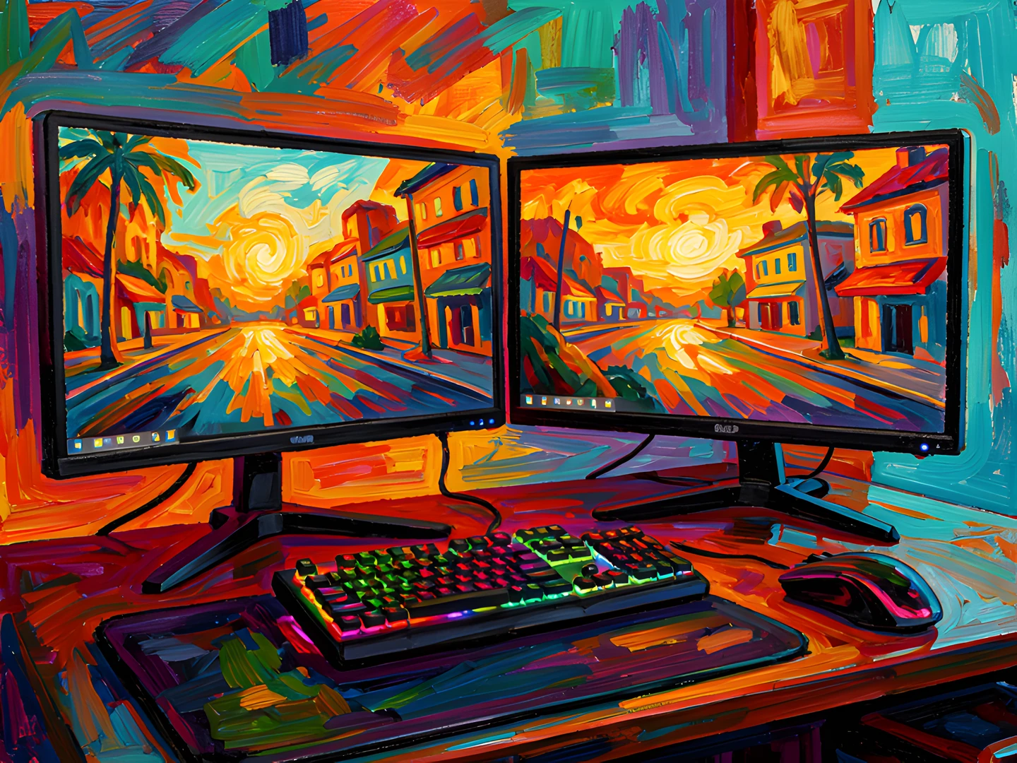 Urban Bustle Cityscape