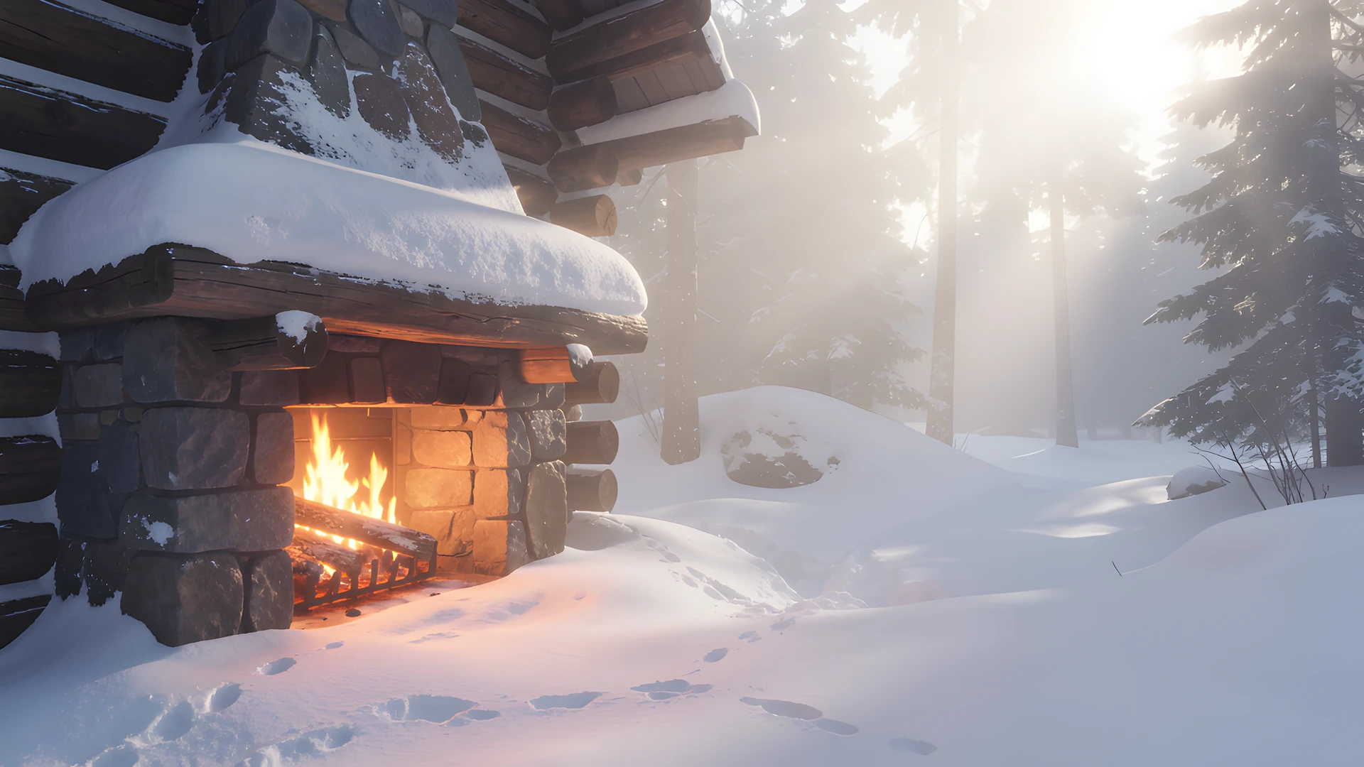 Forest Glade Snowfall