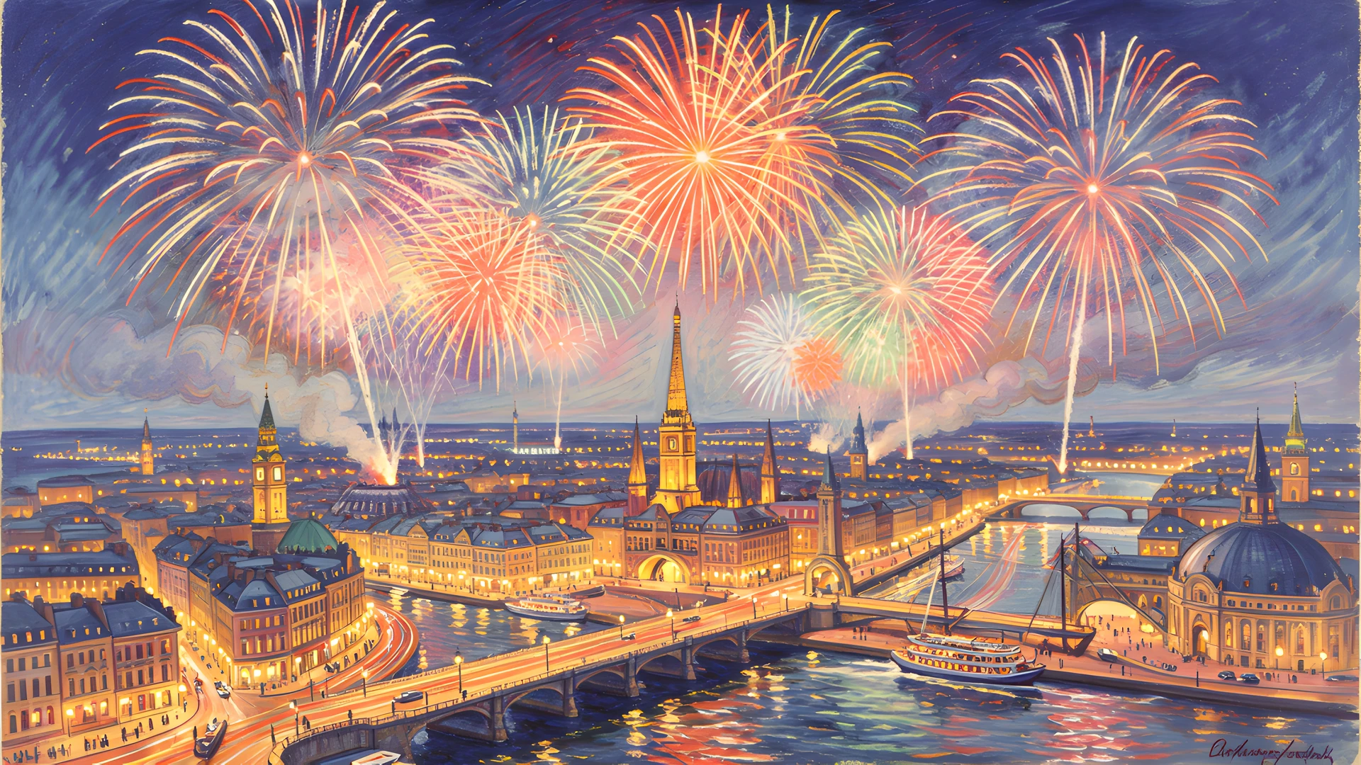 Fireworks Cityscape