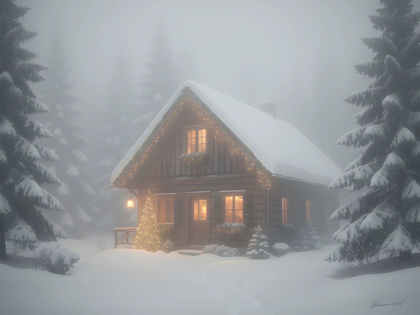 Cozy Cabin Snowfall