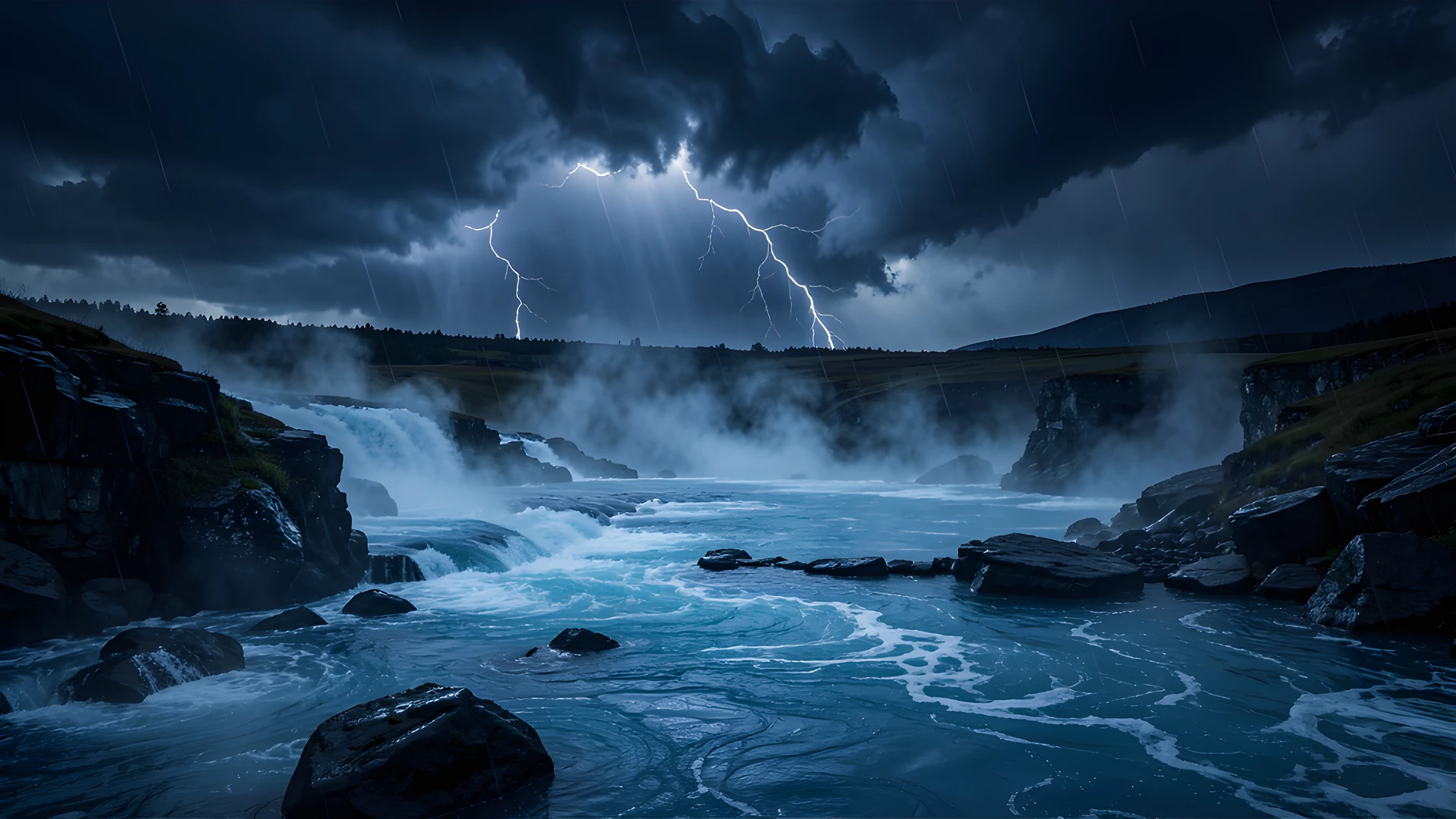 Foggy Dawn Mountains