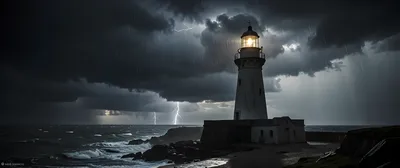 Dark Lighthouse Storm