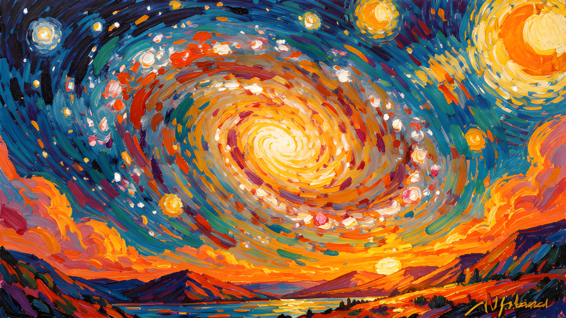 Watercolor Flowers Night