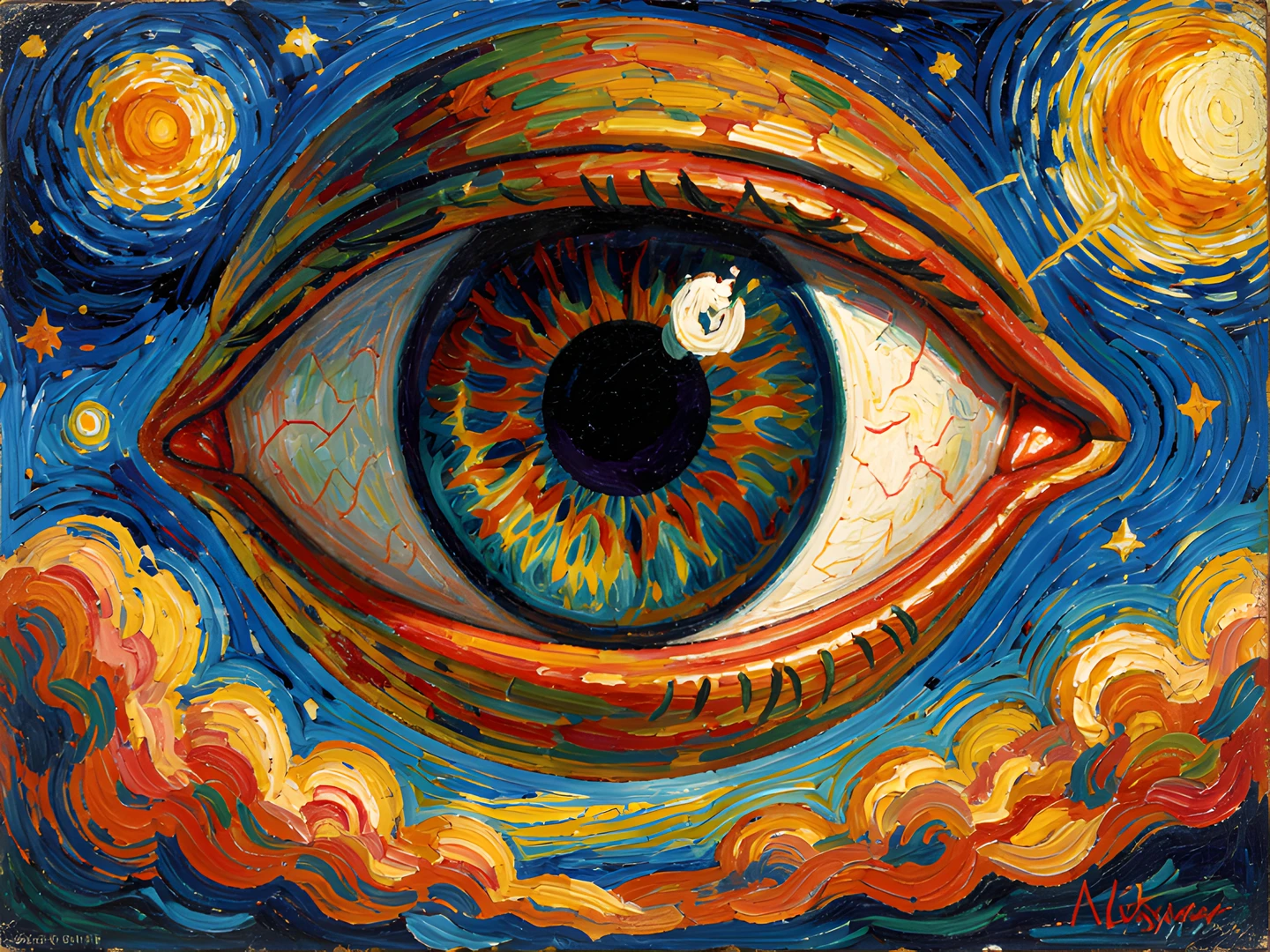 Rainbow Landscape Watercolor