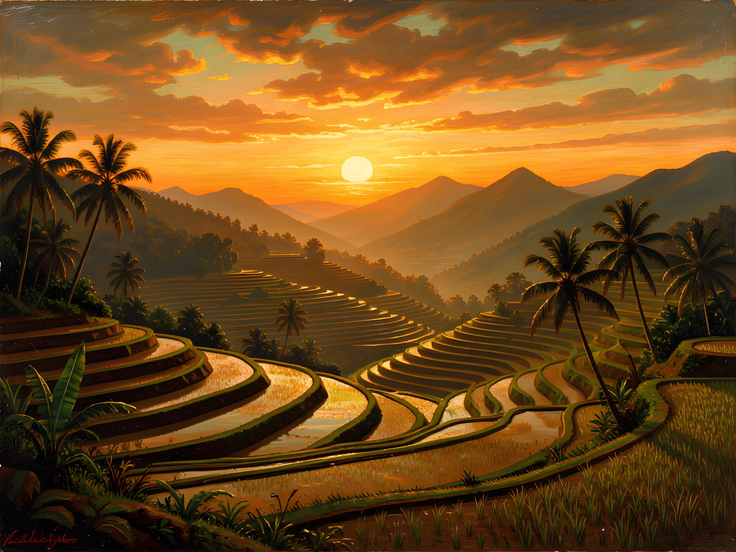 Tropical Sunset Landscape