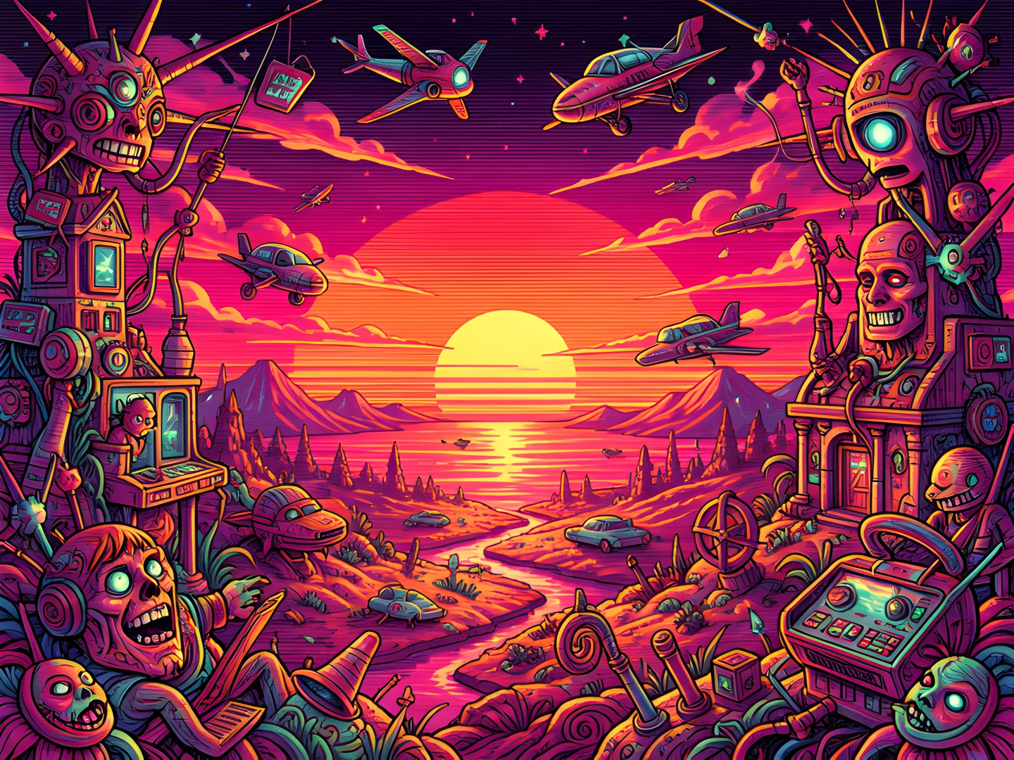 Retro Futuristic City